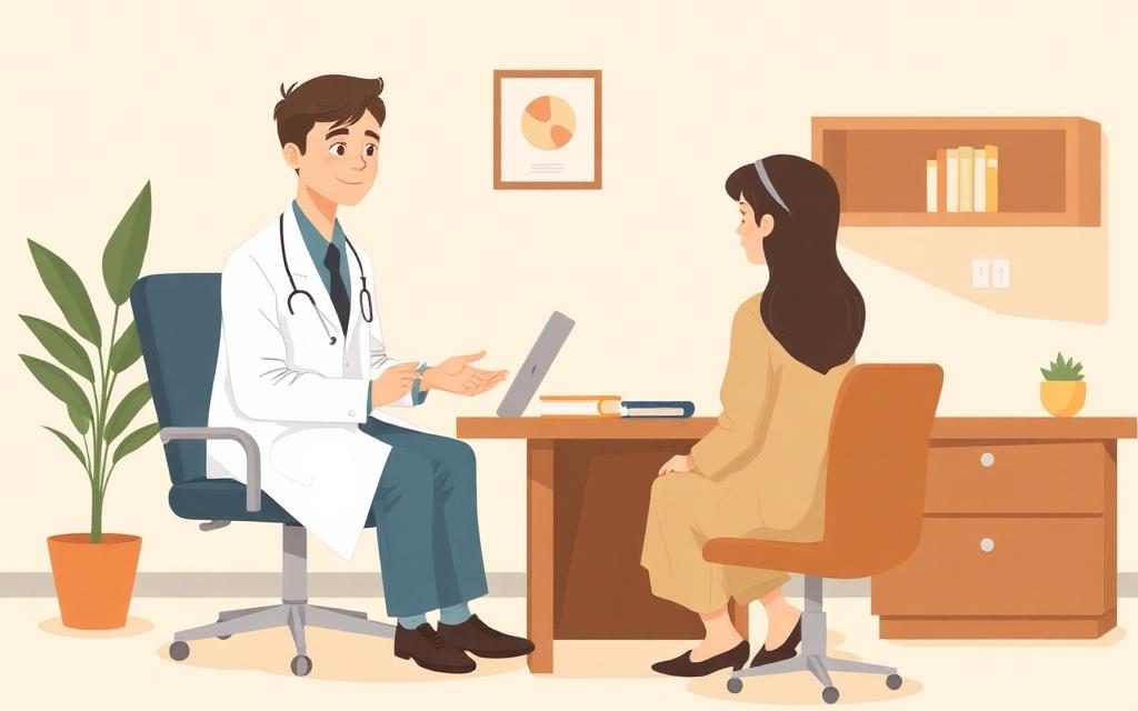Ilustração médica representando quando procurar avaliação médica
